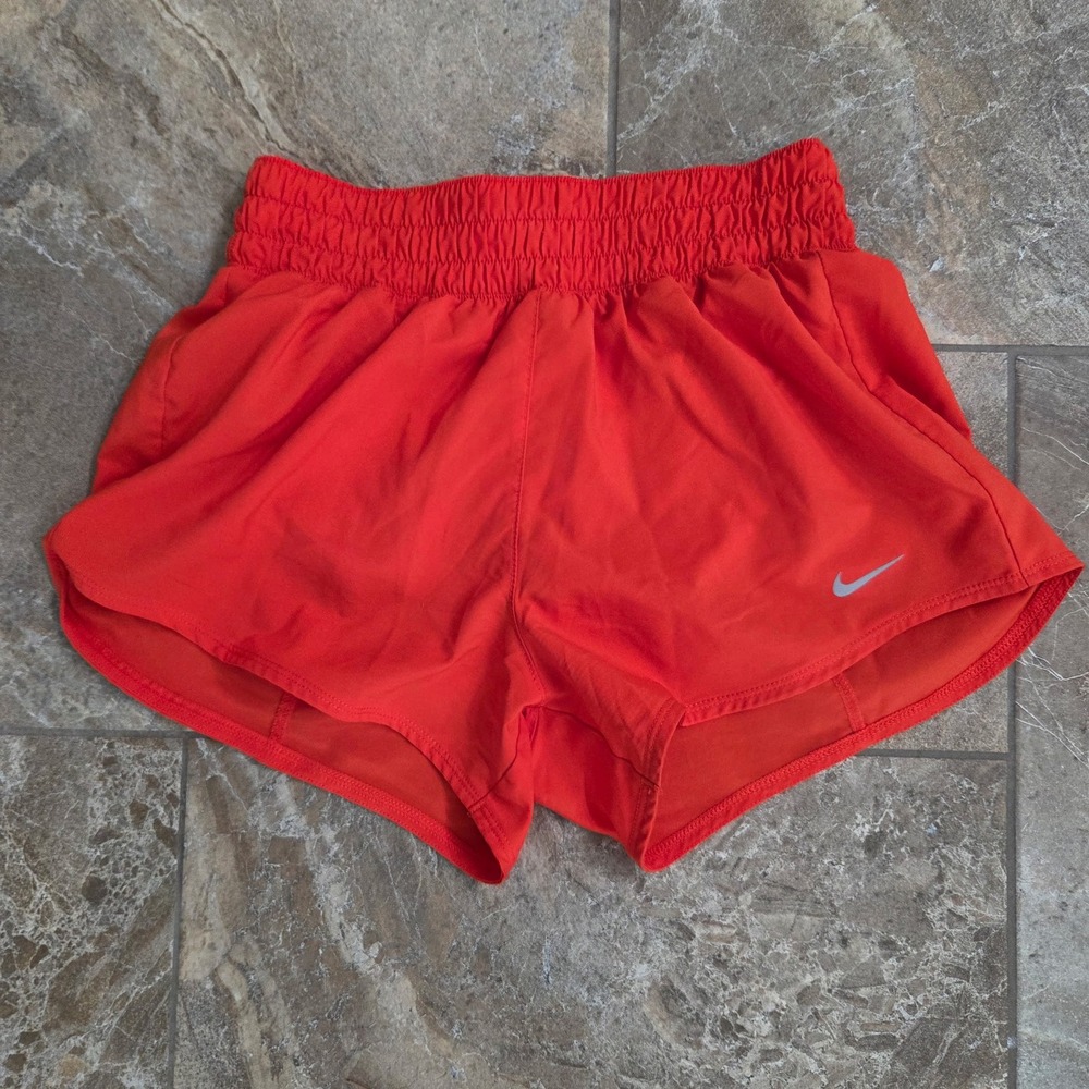 Nike Dri-FIT Women's‎ Running Shorts Orange Elastic Waist XS Athletic Training